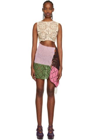 Katya Zelentsova SSENSE Exclusive Multicolor Minidress Crochet