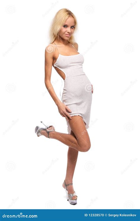 Attractive Beautiful Blonde Posing On A White Stock Photo Image Of People Cute 12328570