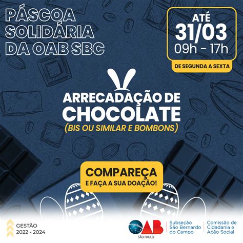 Páscoa Solidária da OAB SBC OAB SBC