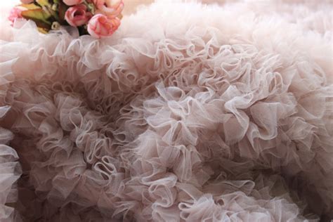 1 Yard Nude Pink 3D Ruffle Fabric For Costume Wedding Dress Etsy