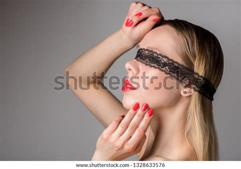 Beautiful Sexy Woman Blonde Black Lace Stock Photo 1328633576 Shutterstock