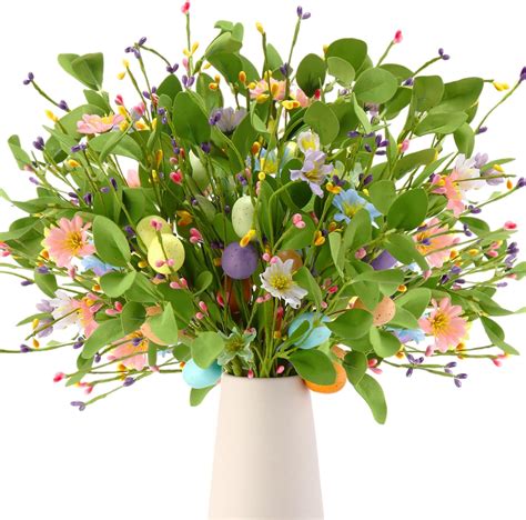 Amazon Hotop Pcs Artificial Easter Spray Vine Eggs Berries