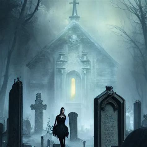 Kerli Koiv The Craft Standing In A Cemetery Gothic Stable Diffusion