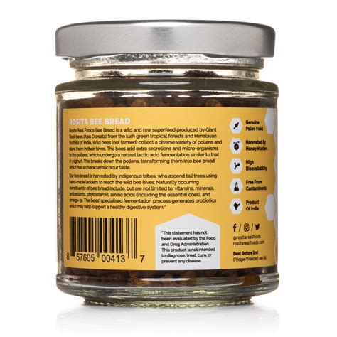 Bee Bread Wild And Raw Lacto Fermented Bee Pollen Rosita® Usa