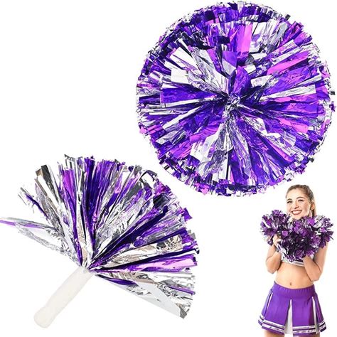 Pompoms Cheerleading Lnsysns Lila Gemischtes Silber Cheerleader Pom