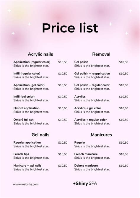 Free Beauty Salon Price List Templates Wepik