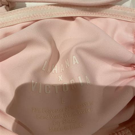 Lahana Swim Baby Pink Bikini Top Size Large Ties At Depop