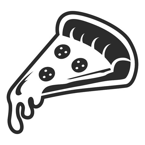 Premium Vector Black And White Silhouette Of Slice Of Pizza With