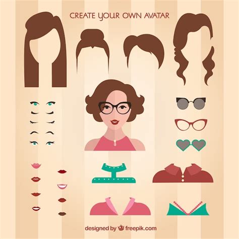 Premium Vector Create Your Own Female Avatar