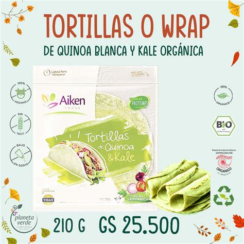 Tortillas De Quinoa Blanca Y Kale Org Nica Planeta Verde