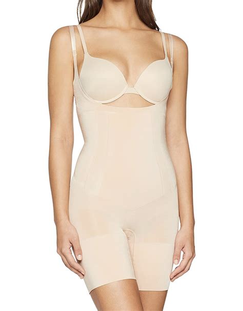 Spanx Womens Oncore Open Bust Mid Thigh Bodysuit 10130r Sox World Plus