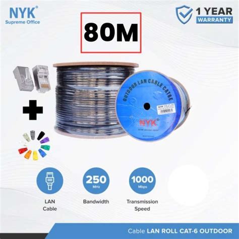 Jual Kabel Lan 80 Meter Nyk Outdoor Cat 6e Utp Cable Lan Rj45 Nyk