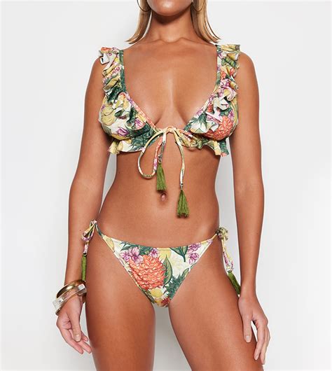 Buy Trendyol Floral Print Triangle Frilly Bikini Set In Multiple Colors 6thStreet UAE