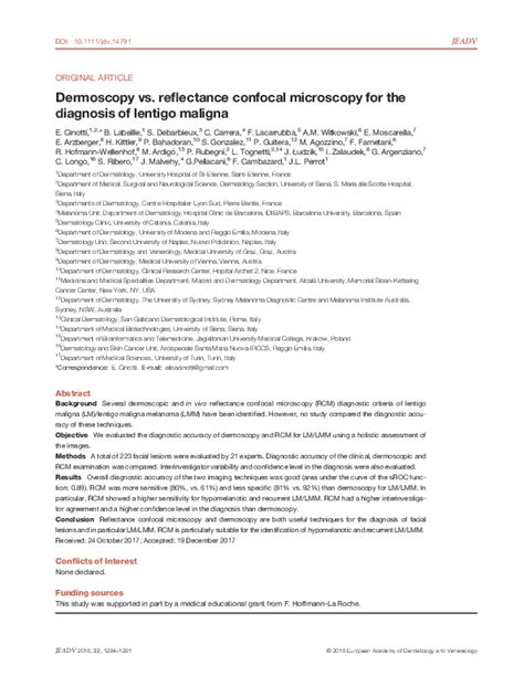 Pdf Dermoscopy Vs Reflectance Confocal Microscopy For The Diagnosis