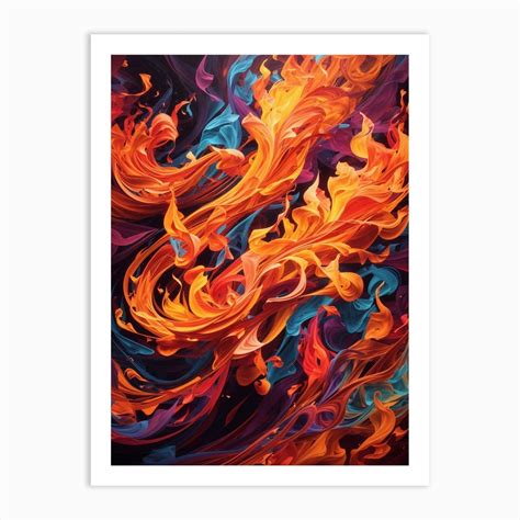 Abstract Fire Painting Art Print by Vitalka - Fy