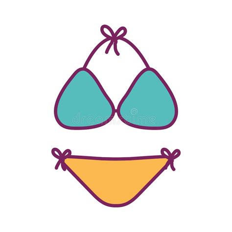 Bikini Line And Fill Style Icon Vector Design Stock Vector