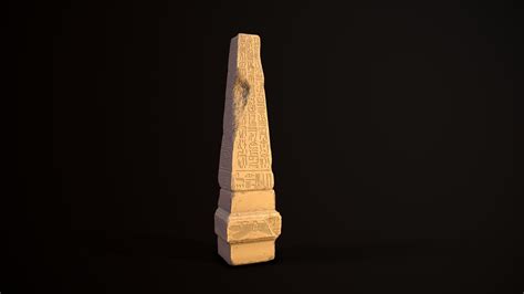 3D Model Ancient Egyptian Pillar VR AR Low Poly CGTrader