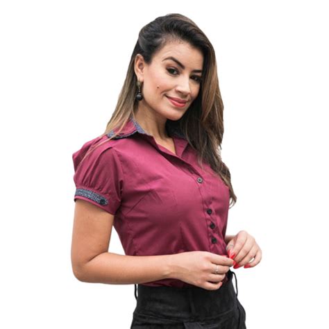 Camisa Social Feminina Manga Curta Kit C 3 Casual SKU CMC20 Submarino