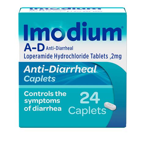 Imodium A D Diarrhea Relief Caplets Loperamide Hydrochloride 24 Ct