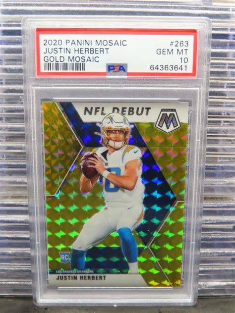 Justin Herbert Mosaic Nfl Debut Gold Price Guide