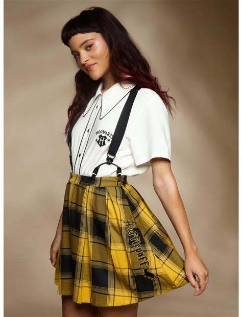 Harry Potter Hufflepuff Pleated Suspender Skirt Hot Topic