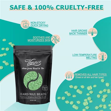 Vennco Hard Wax Beads Lb Hair Removal For Underarms Legs Face Bikini Brazilian Wax