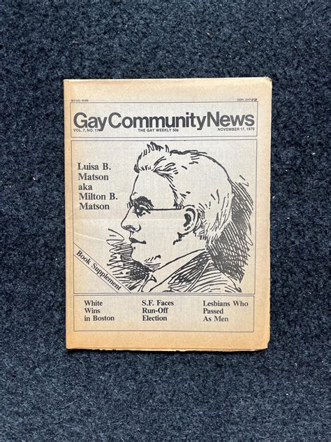 1980s Milton Matson Newspaper LGBTQIA Memorabilia Queer Gifts Artworks Lesbian Gift Trans