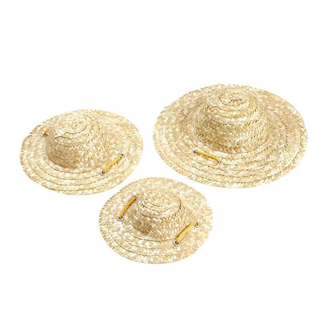 Pet Straw Hat Adjustable Sun Bucket for Small Dogs and Cats Hawaii