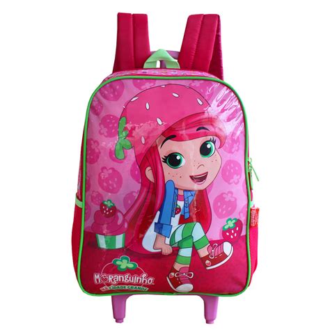 Mochila De Rodinha Da Moranguinho - Mochila Escolar De Rodinhas Infantil Juvenil Da Moranguinho | Shopee Brasil