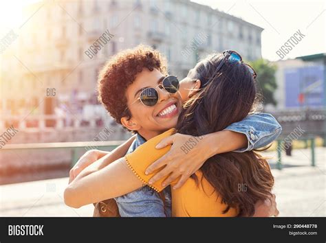 Happy Meeting Two Image And Photo Free Trial Bigstock