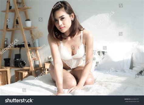 Sexy Beautiful Asian Woman White Lingerie Stock Photo 622464791 Shutterstock