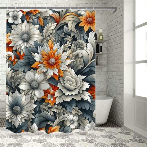 Lzatpd Boho Floral Shower Curtain For Bathroom Rustic Flower Plant