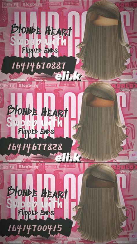 Swoop With Flipped Ends Blonde Heart Berry Blox Brook Black Hair Roblox Coding Clothes