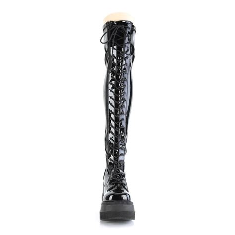 Demonia Shaker 374 Official Website Black Womens Over The Knee Boots