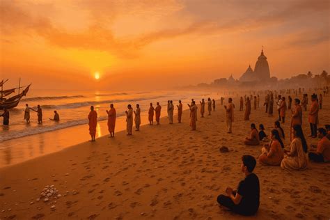 puri beach  peaceful blend  faith  nature