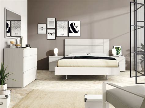 Mueble Dormitorio Cama Mesita Espejo Comoda Madera Melamina Moderno