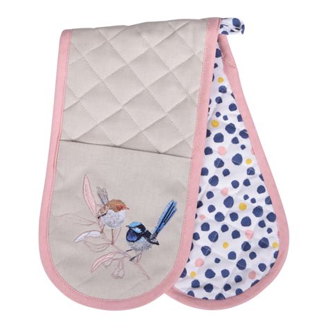 Wild Blue Wren Pastel Double Oven Mitt Australian Koala Foundation