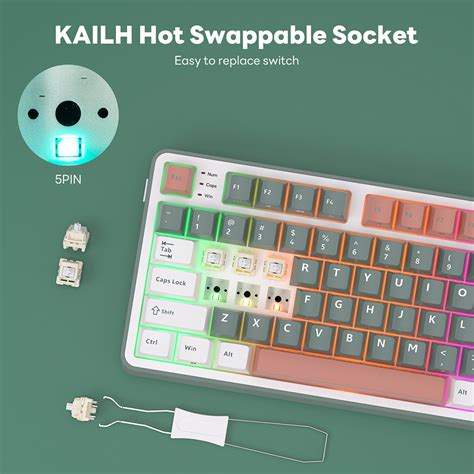 Rk S Rk Royal Kludge Tri Mode Hot Swap Rgb Backlight Bluetooth Wireless Pbt Keycap Mechanical