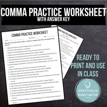Practice With Commas Answer Key