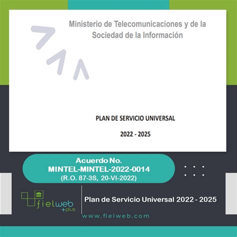 Plan de Servicio Universal 2022 2025 Boletín Jurídico