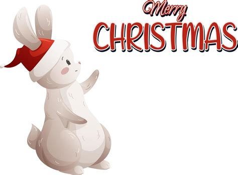 Cartoon Rabbit Hare Symbol Of 2023 With Wish Merry Christmas On