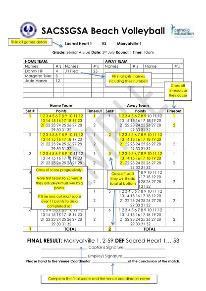 23 Volleyball Score Sheet Free To Edit Download And Print Cocodoc