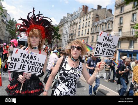 French Transgender Activists Take Part In The Gay Pride Parade In Paris