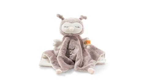 Steiff Soft Cuddly Friends Ollie Eule Schmusetuch Rosebraun Creme