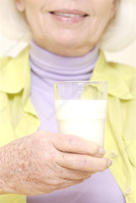 Woman Drinking Milk Stock Image P920 0837 Science Photo Library