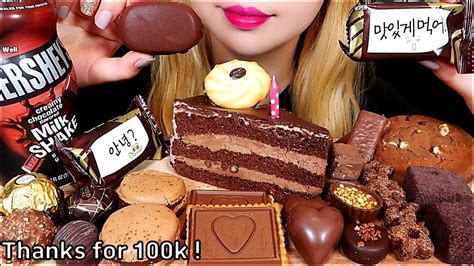 Asmr Chocolate Party 🍫🎂 Chocolate Cake Ice Cream Cookies Macarons