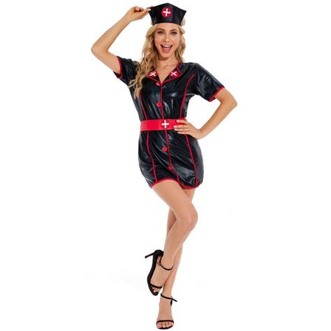 Jual M Xl Leather Women S Nurse Outfit Sexy Lingerie Role Playing Small Nurse Uniform Game