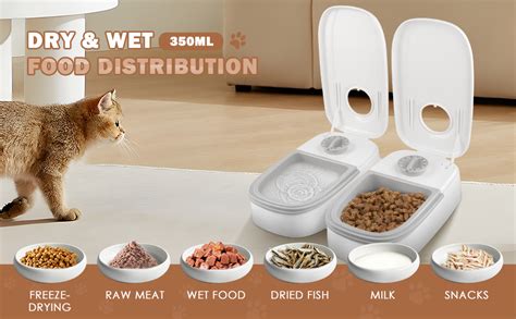 Automatic Cat Feeder Pcs Ml Electronic Timed Dry And Wet Food