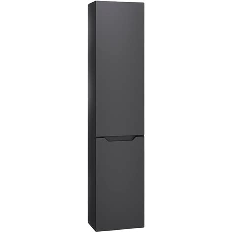 Шкаф пенал навесной для ванной Jorno Slide 33 Sli.04.150/P/A Антрацит ...