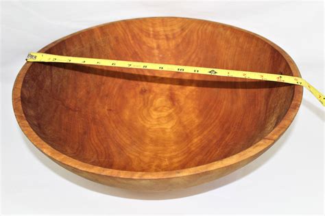 Large 18 Wood Dough Bowl Solid Maple Antique Flour Scoop